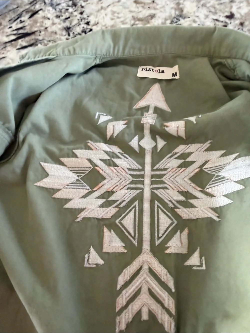 Pistola Southwestern Embroidered Military Utility Field Jacket Medium, aztec